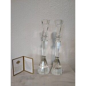 12" Tall Crystal Candle Holders Clear Timeless Shannon Crystal Ireland